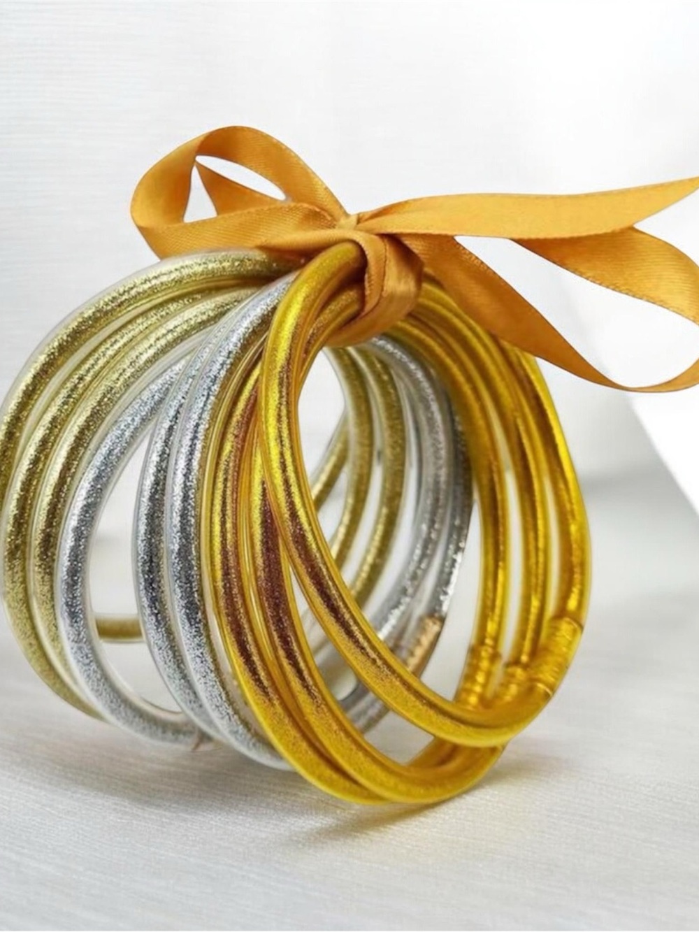Tri-Color Jelly Bangle Bracelet Set (9pk)